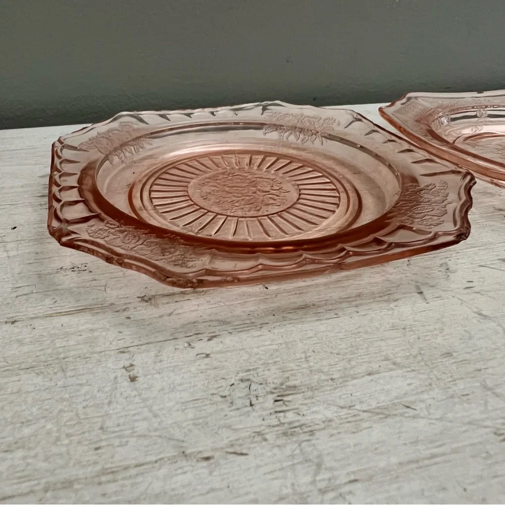 Vintage Pink Depression Glass Small Salad Plates/Dishes Mayfair and Princess - Picture 10 of 16